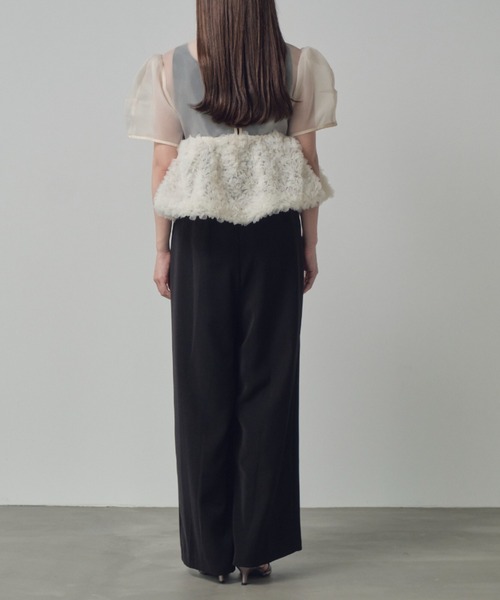 ANDRESD(アンドレスド)の「スウェルぺプラムセットアップパンツドレス / swell peplum set up pants dress(パンツドレス・レディース・ブラック/グレー/ベージュ×ブラック/ミント・S/M/L)」の22枚目の写真