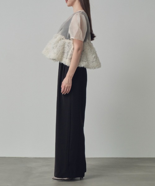 ANDRESD(アンドレスド)の「スウェルぺプラムセットアップパンツドレス / swell peplum set up pants dress(パンツドレス・レディース・ブラック/グレー/ベージュ×ブラック/ミント・S/M/L)」の21枚目の写真