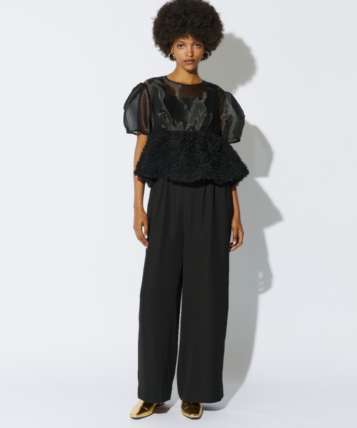 swell peplum set up pants dress スウェルぺプラムセットアップ