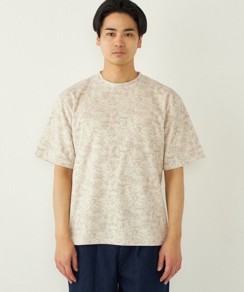 SHIPS Colors(シップス カラーズ)の「SHIPS Colors:パイル ジャカード Tシャツ(Tシャツ/カットソー・メンズ・ベージュ/ネイビー/オフホワイト・X-LARGE/MEDIUM/LARGE)」の16枚目の写真