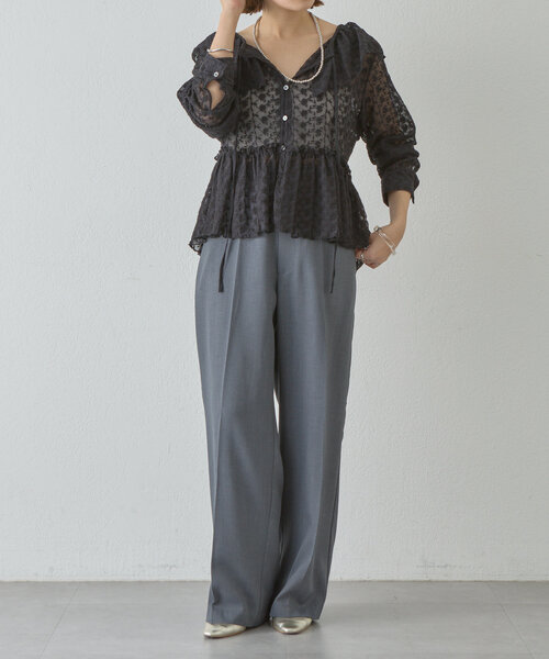 SHENERY（シーナリー）の「タックスラックス（スラックス・レディース・イエロー/グレー・38/36）」の5枚目の写真