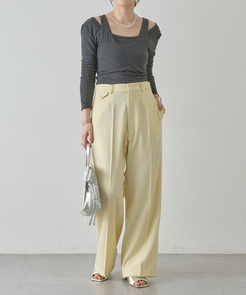 SHENERY（シーナリー）の「タックスラックス（スラックス・レディース・イエロー/グレー・38/36）」の16枚目の写真