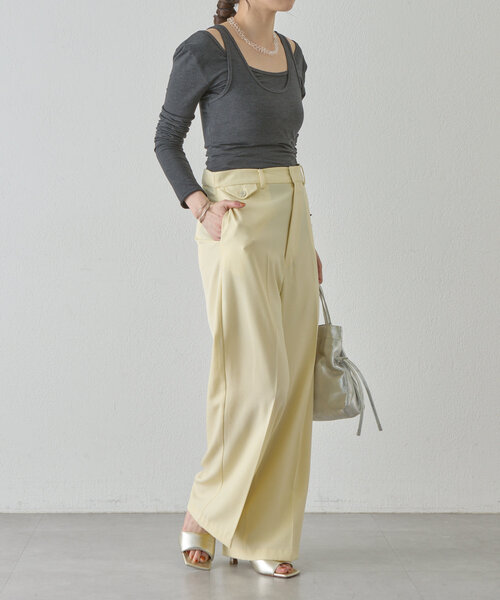 SHENERY（シーナリー）の「タックスラックス（スラックス・レディース・イエロー/グレー・38/36）」の17枚目の写真