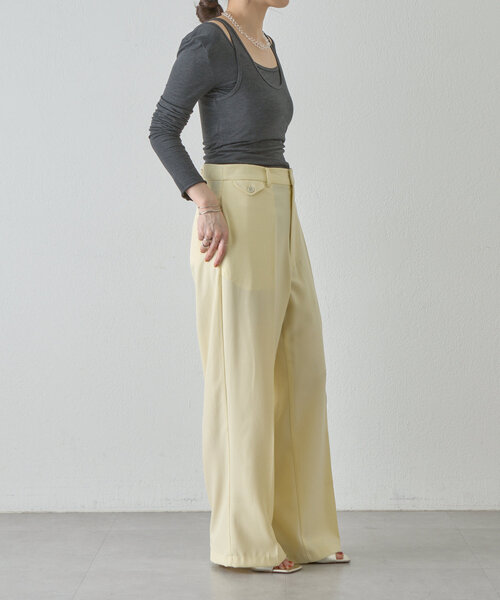 SHENERY（シーナリー）の「タックスラックス（スラックス・レディース・イエロー/グレー・38/36）」の19枚目の写真