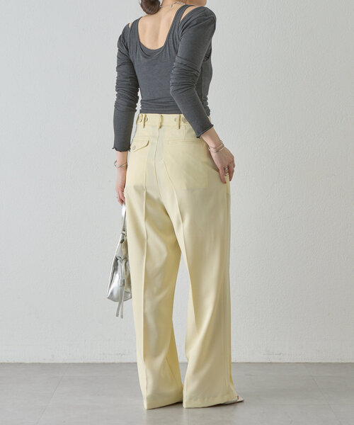 SHENERY（シーナリー）の「タックスラックス（スラックス・レディース・イエロー/グレー・38/36）」の22枚目の写真