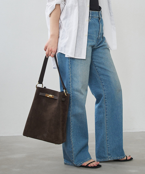 MILOS(ミロス)の「MILOS/ミロス SUEDE ONEHANDLE TOTE(ショルダーバッグ・レディース・ブラウン/ベージュ・FREE)」の2枚目の写真