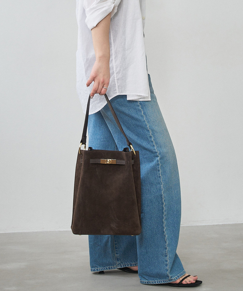 MILOS(ミロス)の「MILOS/ミロス SUEDE ONEHANDLE TOTE(ショルダーバッグ・レディース・ブラウン/ベージュ・FREE)」の3枚目の写真