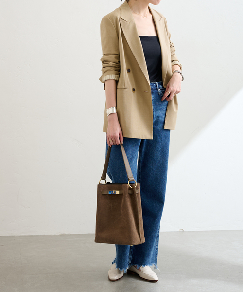 MILOS(ミロス)の「MILOS/ミロス SUEDE ONEHANDLE TOTE(ショルダーバッグ・レディース・ブラウン/ベージュ・FREE)」の7枚目の写真