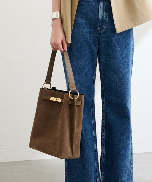 MILOS(ミロス)の「MILOS/ミロス SUEDE ONEHANDLE TOTE(ショルダーバッグ・レディース・ブラウン/ベージュ・FREE)」の8枚目の写真