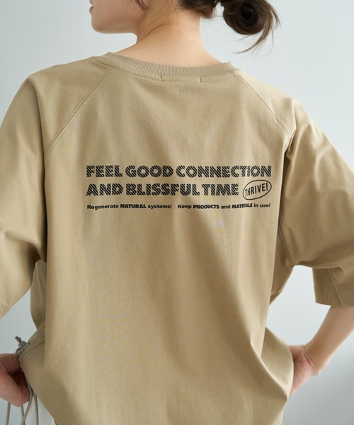 FEEL GOOD CONNECTION AND BLISSFUL TIME(フィールグッドコネクションアンドブリスフルタイム)の「【F&B】ロゴ刺繍&プリントTシャツ(Tシャツ/カットソー・レディース・オフホワイト/ベージュ/ブラック・FREE)」の3枚目の写真