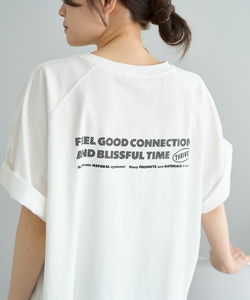 FEEL GOOD CONNECTION AND BLISSFUL TIME(フィールグッドコネクションアンドブリスフルタイム)の「【F&B】ロゴ刺繍&プリントTシャツ(Tシャツ/カットソー・レディース・オフホワイト/ベージュ/ブラック・FREE)」の7枚目の写真