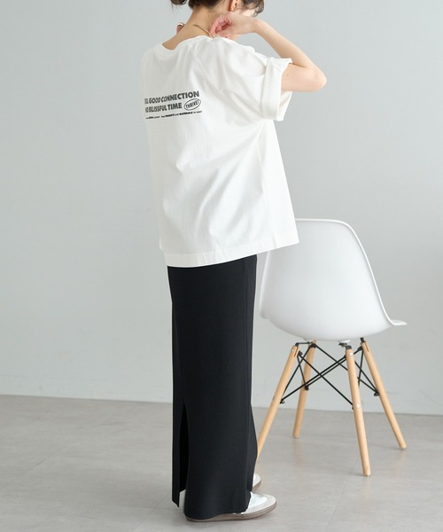FEEL GOOD CONNECTION AND BLISSFUL TIME(フィールグッドコネクションアンドブリスフルタイム)の「【F&B】ロゴ刺繍&プリントTシャツ(Tシャツ/カットソー・レディース・オフホワイト/ベージュ/ブラック・FREE)」の9枚目の写真
