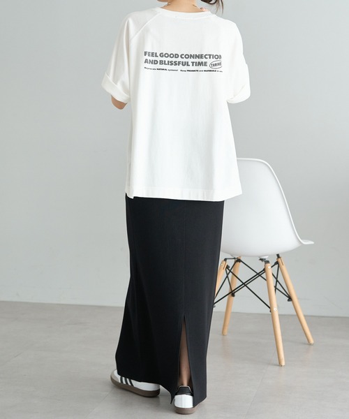 FEEL GOOD CONNECTION AND BLISSFUL TIME(フィールグッドコネクションアンドブリスフルタイム)の「【F&B】ロゴ刺繍&プリントTシャツ(Tシャツ/カットソー・レディース・オフホワイト/ベージュ/ブラック・FREE)」の10枚目の写真