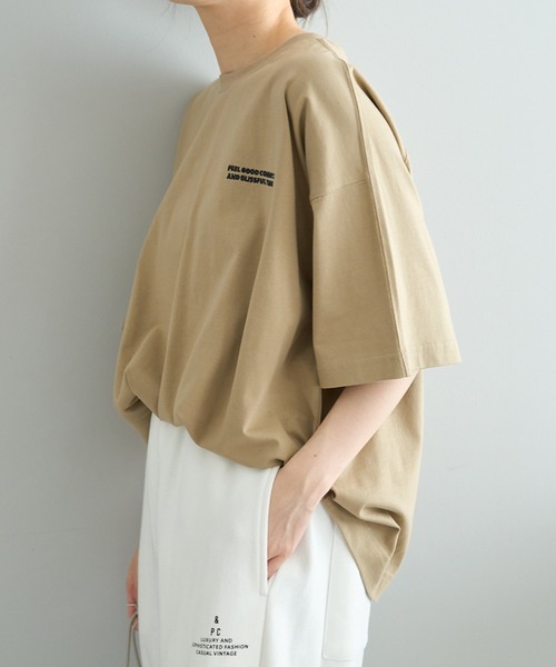 FEEL GOOD CONNECTION AND BLISSFUL TIME(フィールグッドコネクションアンドブリスフルタイム)の「【F&B】ロゴ刺繍&プリントTシャツ(Tシャツ/カットソー・レディース・オフホワイト/ベージュ/ブラック・FREE)」の12枚目の写真