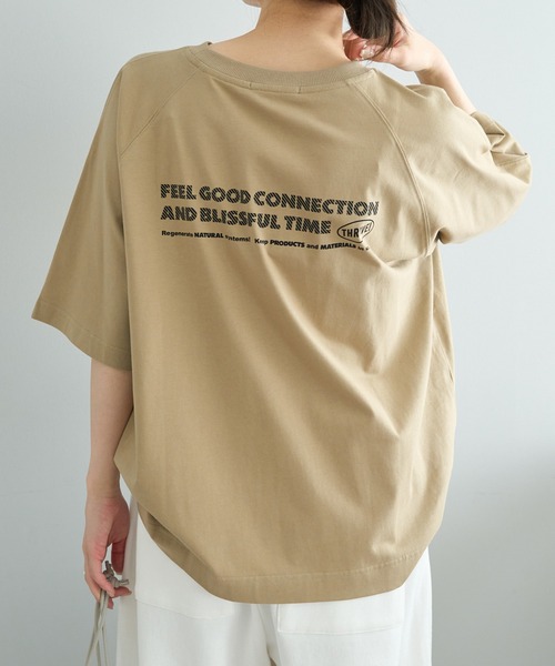 FEEL GOOD CONNECTION AND BLISSFUL TIME(フィールグッドコネクションアンドブリスフルタイム)の「【F&B】ロゴ刺繍&プリントTシャツ(Tシャツ/カットソー・レディース・オフホワイト/ベージュ/ブラック・FREE)」の13枚目の写真