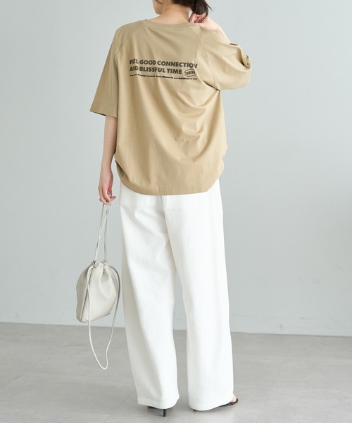 FEEL GOOD CONNECTION AND BLISSFUL TIME(フィールグッドコネクションアンドブリスフルタイム)の「【F&B】ロゴ刺繍&プリントTシャツ(Tシャツ/カットソー・レディース・オフホワイト/ベージュ/ブラック・FREE)」の17枚目の写真