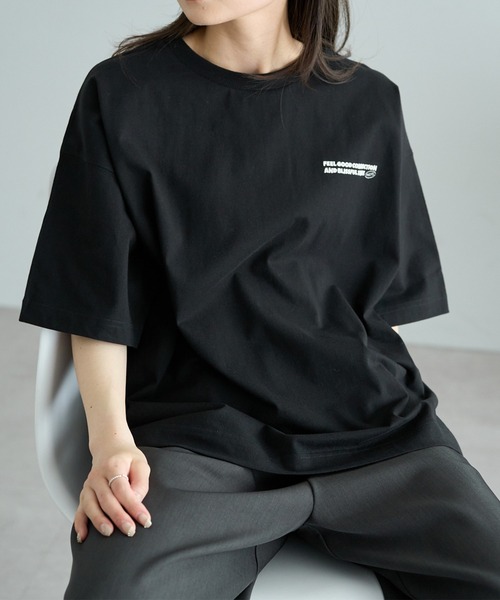 FEEL GOOD CONNECTION AND BLISSFUL TIME(フィールグッドコネクションアンドブリスフルタイム)の「【F&B】ロゴ刺繍&プリントTシャツ(Tシャツ/カットソー・レディース・オフホワイト/ベージュ/ブラック・FREE)」の18枚目の写真