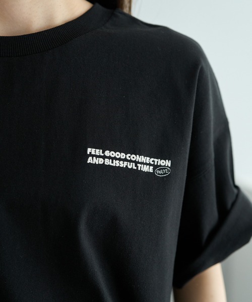 FEEL GOOD CONNECTION AND BLISSFUL TIME(フィールグッドコネクションアンドブリスフルタイム)の「【F&B】ロゴ刺繍&プリントTシャツ(Tシャツ/カットソー・レディース・オフホワイト/ベージュ/ブラック・FREE)」の19枚目の写真