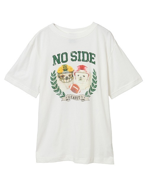 Candy Stripper(キャンディストリッパー)の「NO SIDE Tシャツ(Tシャツ/カットソー・レディース・オフホワイト/ブルー/ブラック/レッド・M/L/XL)」の1枚目の写真