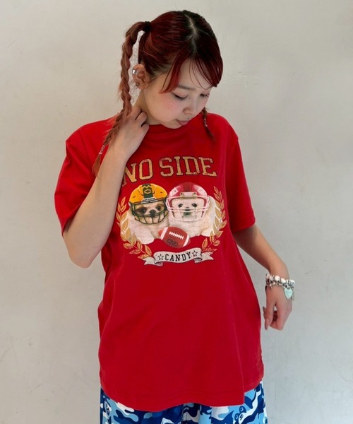 Candy Stripper(キャンディストリッパー)の「NO SIDE Tシャツ(Tシャツ/カットソー・レディース・オフホワイト/ブルー/ブラック/レッド・M/L/XL)」の18枚目の写真