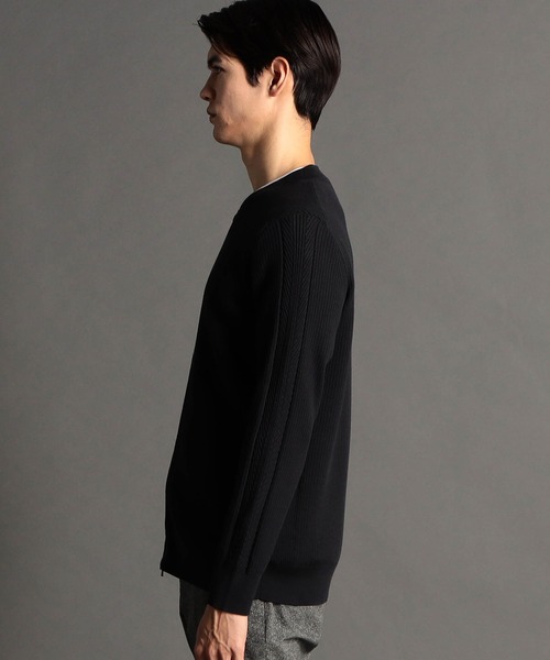 MONSIEUR NICOLE(ムッシュニコル)の「【ex/tra】バイアスリブ ニットブルゾン(ニット/セーター・メンズ・ホワイト/ライトグレー/ブラック・LARGE/X-LARGE/MEDIUM)」の12枚目の写真