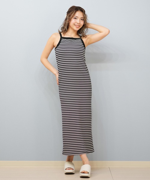 Ungrid(アングリッド)の「UNGRID/アングリッド 水陸両用/キャミワンピース 250401(ワンピース・レディース・ブラウン/ブラック・M)」の4枚目の写真