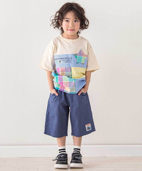 SLAP SLIP(スラップスリップ)の「【お揃い/接触冷感】カラフル麻レーヨン5.5分丈パンツ(80~130cm)(その他パンツ・キッズ・レッド/ネイビー/ベージュ/イエロー/グリーン・100cm/90cm/110cm/130cm/120cm/80cm)」の7枚目の写真