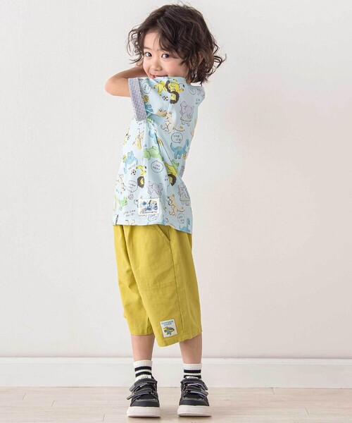 SLAP SLIP(スラップスリップ)の「【お揃い/接触冷感】カラフル麻レーヨン5.5分丈パンツ(80~130cm)(その他パンツ・キッズ・レッド/ネイビー/ベージュ/イエロー/グリーン・100cm/90cm/110cm/130cm/120cm/80cm)」の9枚目の写真