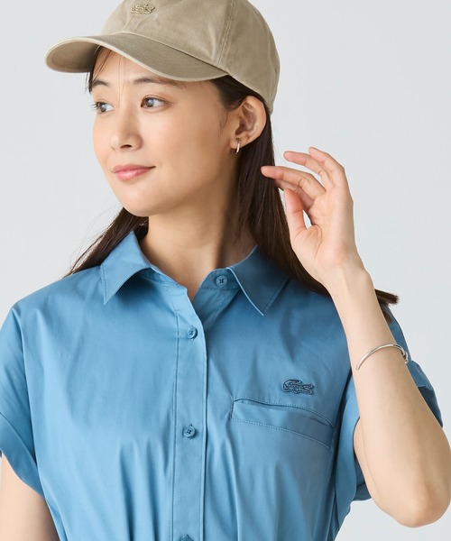 【LACOSTE】スリーブシャツワンピース セール】キモノスリーブシャツドレス（シャツワンピース