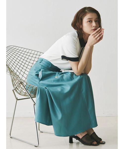 TONAL（トーナル）の「クレリック半袖シャツ（シャツ/ブラウス・レディース・オフホワイト/ミント/ネイビー・MEDIUM）」の20枚目の写真