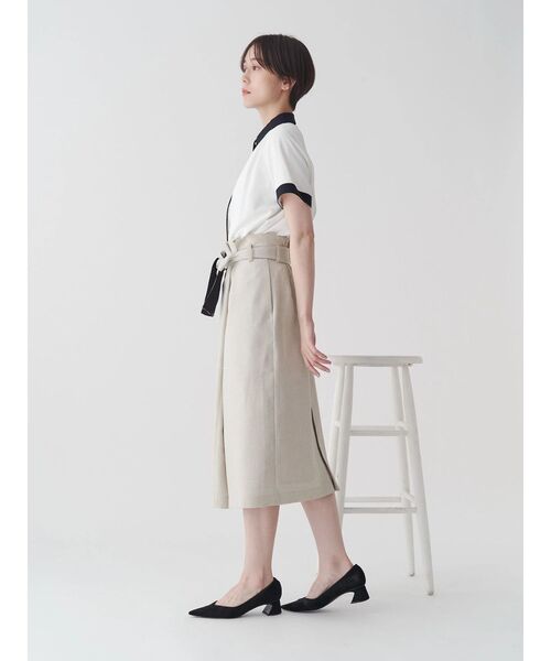 TONAL（トーナル）の「クレリック半袖シャツ（シャツ/ブラウス・レディース・オフホワイト/ミント/ネイビー・MEDIUM）」の6枚目の写真