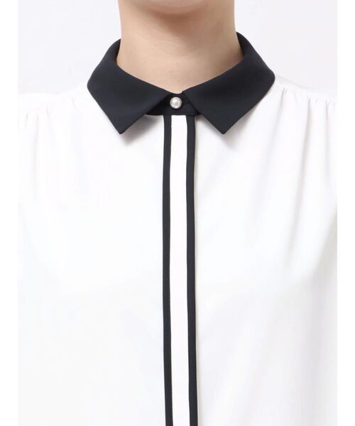 TONAL（トーナル）の「クレリック半袖シャツ（シャツ/ブラウス・レディース・オフホワイト/ミント/ネイビー・MEDIUM）」の11枚目の写真