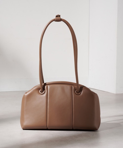 ADD CULUMN（アドカラム）の「【ADD CULUMN】25AW PUFF CLASP BOSTON M A25W02B429（ボストンバッグ・レディース・アイボリー/ブラック/ブラウン/グリーン・FREE）」の4枚目の写真