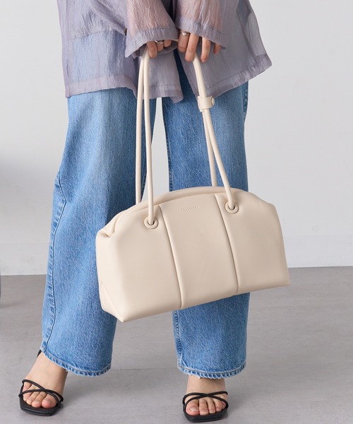 ADD CULUMN（アドカラム）の「【ADD CULUMN】25AW PUFF CLASP BOSTON M A25W02B429（ボストンバッグ・レディース・アイボリー/ブラック/ブラウン/グリーン・FREE）」の14枚目の写真