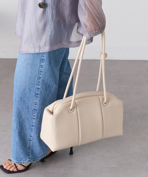 ADD CULUMN（アドカラム）の「【ADD CULUMN】25AW PUFF CLASP BOSTON M A25W02B429（ボストンバッグ・レディース・アイボリー/ブラック/ブラウン/グリーン・FREE）」の15枚目の写真