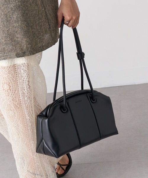 ADD CULUMN（アドカラム）の「【ADD CULUMN】25AW PUFF CLASP BOSTON M A25W02B429（ボストンバッグ・レディース・アイボリー/ブラック/ブラウン/グリーン・FREE）」の8枚目の写真