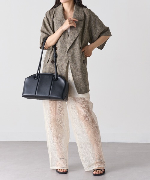 ADD CULUMN（アドカラム）の「【ADD CULUMN】25AW PUFF CLASP BOSTON M A25W02B429（ボストンバッグ・レディース・アイボリー/ブラック/ブラウン/グリーン・FREE）」の10枚目の写真