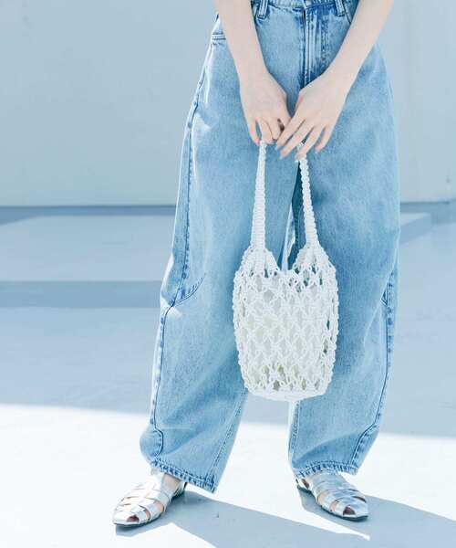 SMELLY（スメリー）の「マクラメバッグ（ハンドバッグ・レディース・アイボリー/ベージュ・-）」の3枚目の写真