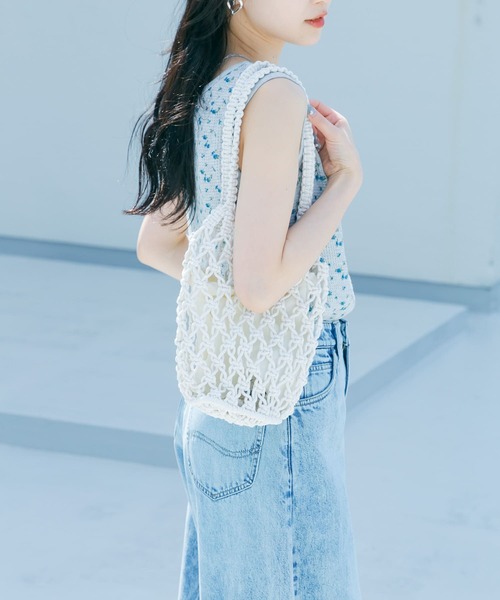 SMELLY（スメリー）の「マクラメバッグ（ハンドバッグ・レディース・アイボリー/ベージュ・-）」の4枚目の写真