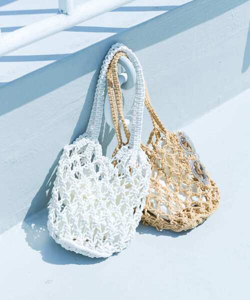 SMELLY（スメリー）の「マクラメバッグ（ハンドバッグ・レディース・アイボリー/ベージュ・-）」の14枚目の写真