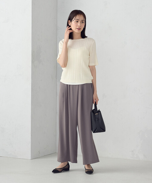 COMME CA ISM(コムサイズム)の「ランダムシアーニット(ニット/セーター・レディース・アイボリー/ブラック・LARGE/MEDIUM)」の14枚目の写真