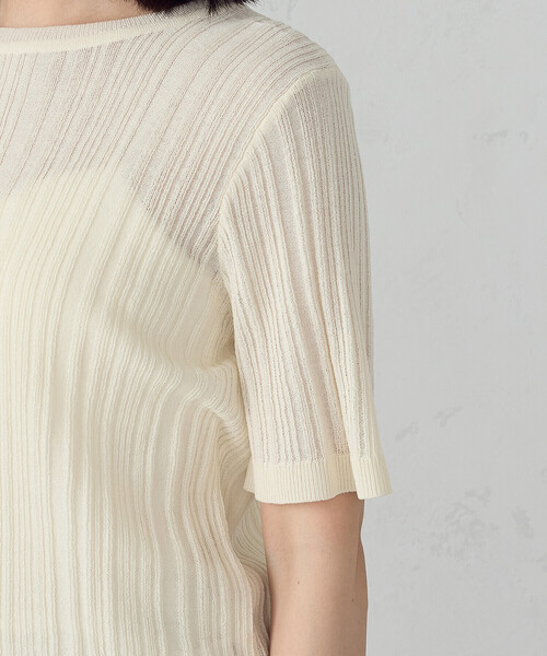 COMME CA ISM(コムサイズム)の「ランダムシアーニット(ニット/セーター・レディース・アイボリー/ブラック・LARGE/MEDIUM)」の9枚目の写真