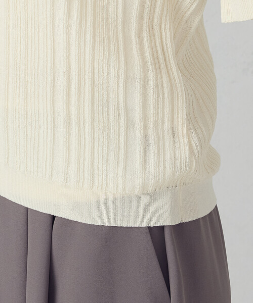 COMME CA ISM(コムサイズム)の「ランダムシアーニット(ニット/セーター・レディース・アイボリー/ブラック・LARGE/MEDIUM)」の10枚目の写真
