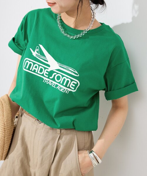 SLOBE IENA(スローブイエナ)の「made some sports wear for SLOBE IENA ロゴTEE(Tシャツ/カットソー・レディース・ネイビー/ホワイト/グリーン/ホワイト系その他/ブルー/ライトブルー/ホワイト×ホワイト・FREE)」の5枚目の写真