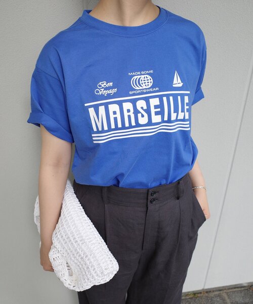 SLOBE IENA(スローブイエナ)の「made some sports wear for SLOBE IENA ロゴTEE(Tシャツ/カットソー・レディース・ネイビー/ホワイト/グリーン/ホワイト系その他/ブルー/ライトブルー/ホワイト×ホワイト・FREE)」の6枚目の写真