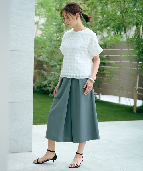 J.PRESS(ジェイプレス)の「【洗える】Crispyツイル クロップド パンツ(その他パンツ・レディース・ブラック系/グリーン系/ベージュ系・11/9/7)」の8枚目の写真