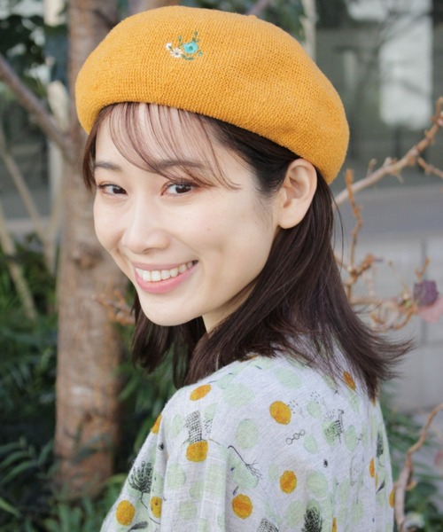パープル刺繍ベレー帽 TANAKADAISUKE パープル刺繍ベレー帽 TANAKADAISUKE