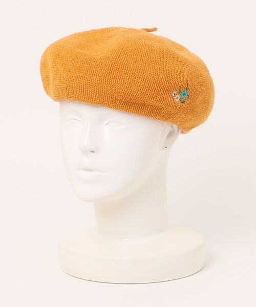 SUPER HAKKA（スーパーハッカ）の「プチフルール刺繍ぽこぽこベレー帽（ハンチング/ベレー帽・レディース・オレンジ/グリーン/ライトグレー・FREE）」の6枚目の写真