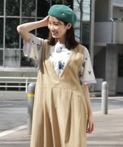 SUPER HAKKA（スーパーハッカ）の「プチフルール刺繍ぽこぽこベレー帽（ハンチング/ベレー帽・レディース・オレンジ/グリーン/ライトグレー・FREE）」の11枚目の写真