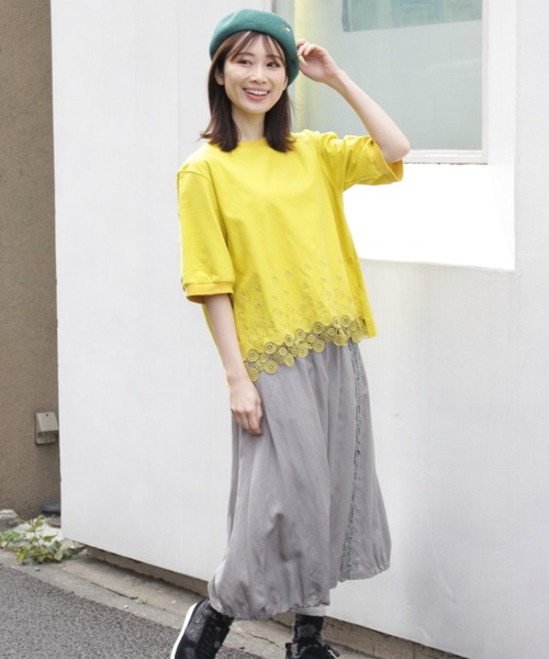 SUPER HAKKA（スーパーハッカ）の「プチフルール刺繍ぽこぽこベレー帽（ハンチング/ベレー帽・レディース・オレンジ/グリーン/ライトグレー・FREE）」の14枚目の写真